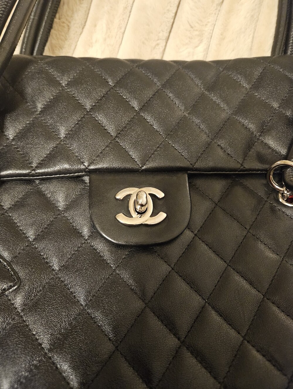 CHANEL Ligne Cambon Black Quilted Leather Flap Bag - Picture 6 of 12